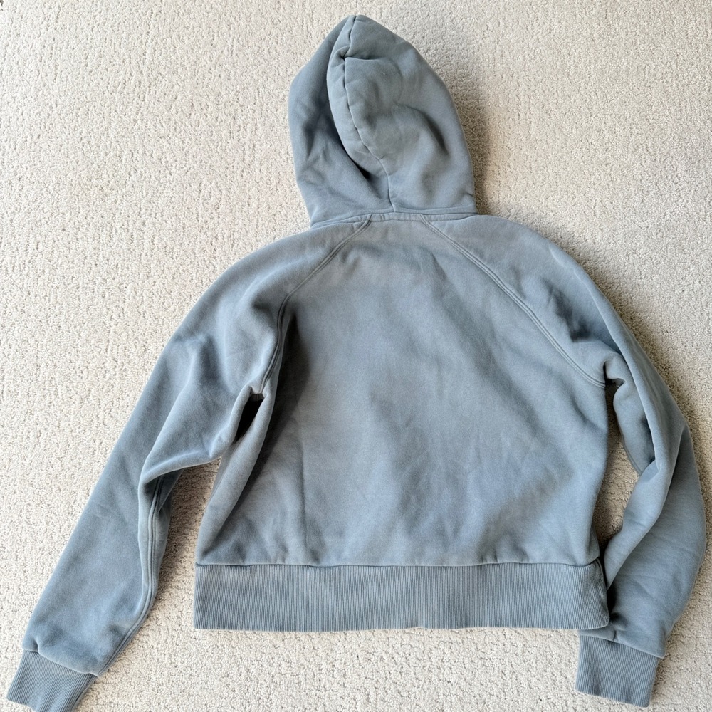 Vuori Restore Half Zip Hoodie Womens Small Dusty Blue Organic Cotton VW288 - Picture 4 of 11